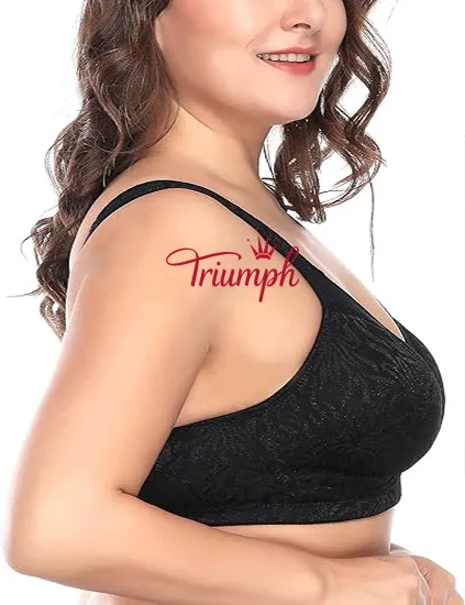 Triumph - Sada 3 Dámské Full Coverage Plus Size Pohodlná zatahovací podprsenka bez drátěnky, nevycpaná