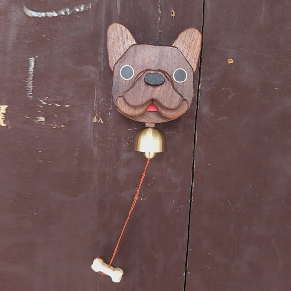 Ručně vyráběný dřevěný zvonek Shiba Inu zvonek