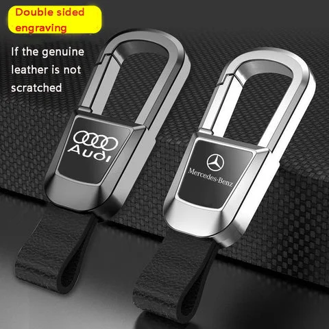 🔥Žhavý výprodej🔥Exkluzivní logo🔥Neztracená kožená klíčenka do auta