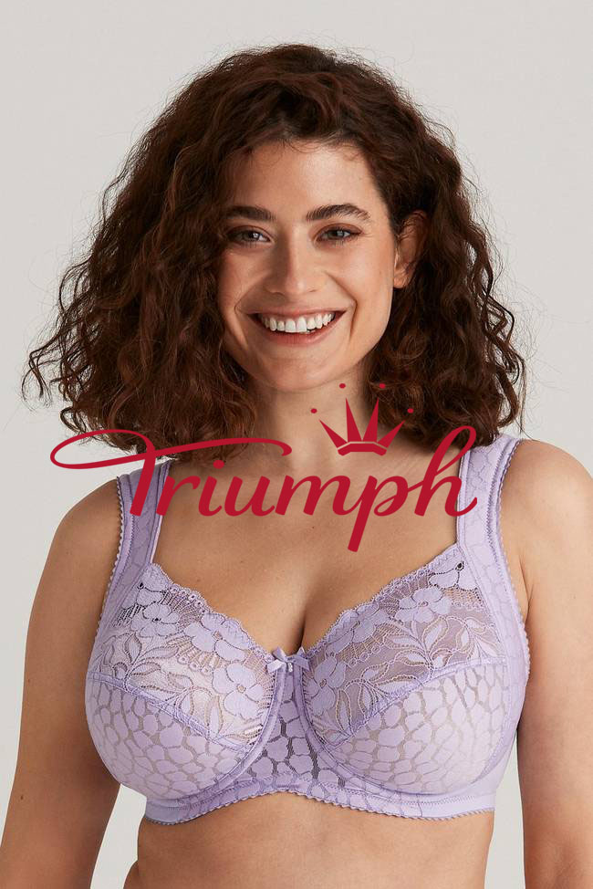 💖Triumph Σετ 3 τεμαχίων καινούργιο φλοράλ δαντέλα με στίγματα βαμβακερό ασύρματο σουτιέν 🔥