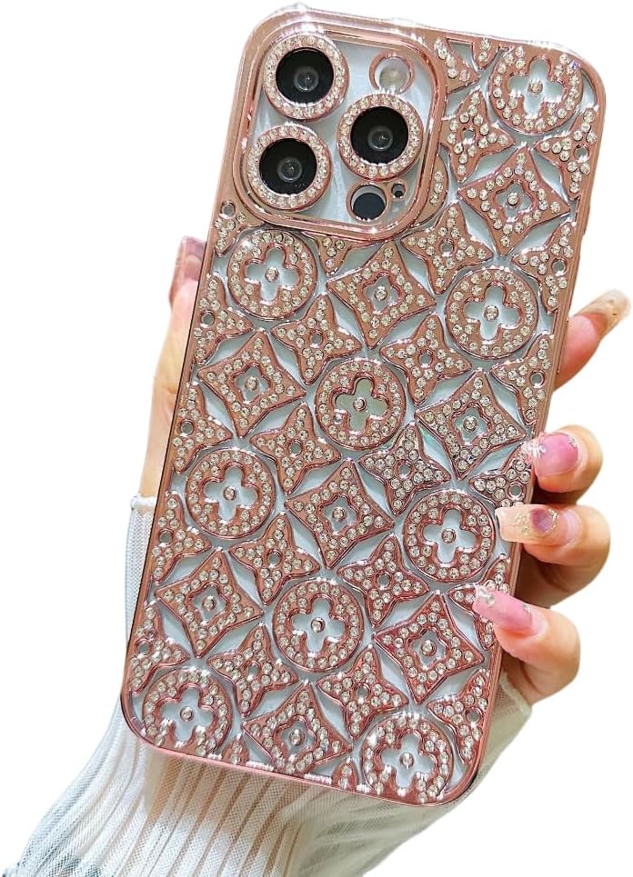 Módní, lehký a luxusní galvanicky pokovený luxusní květinový obal na iPhone