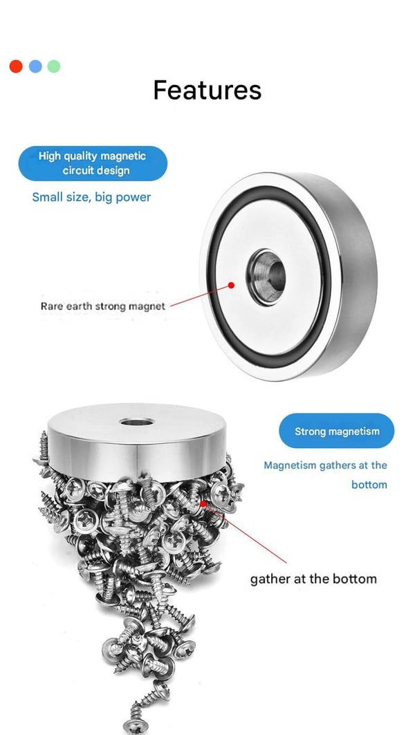 Rybářský magnet: Super silný neodymový magnet o hmotnosti 120 kg pro epický lov pokladů 🧲