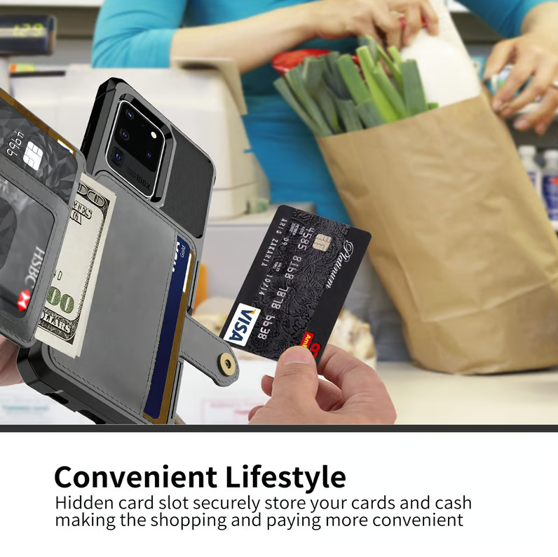 Silikonové kožené pouzdro Samsung s držákem na karty