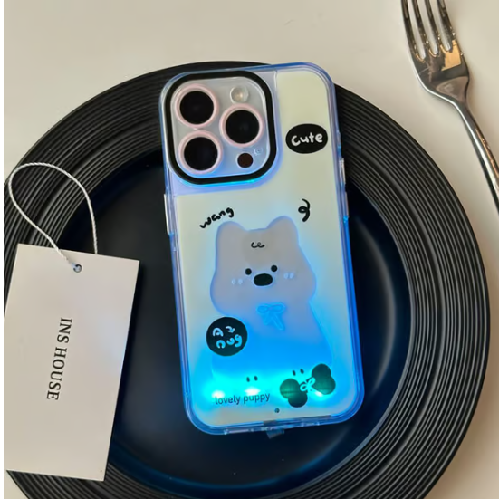 Cartoon Cat zářící pouzdro na telefon