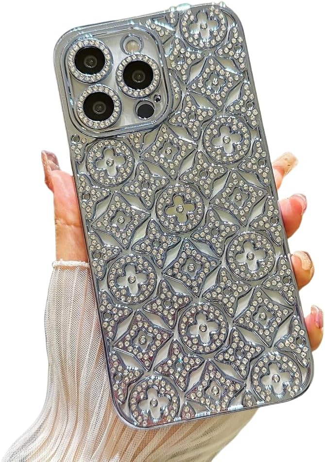 Módní, lehký a luxusní galvanicky pokovený luxusní květinový obal na iPhone