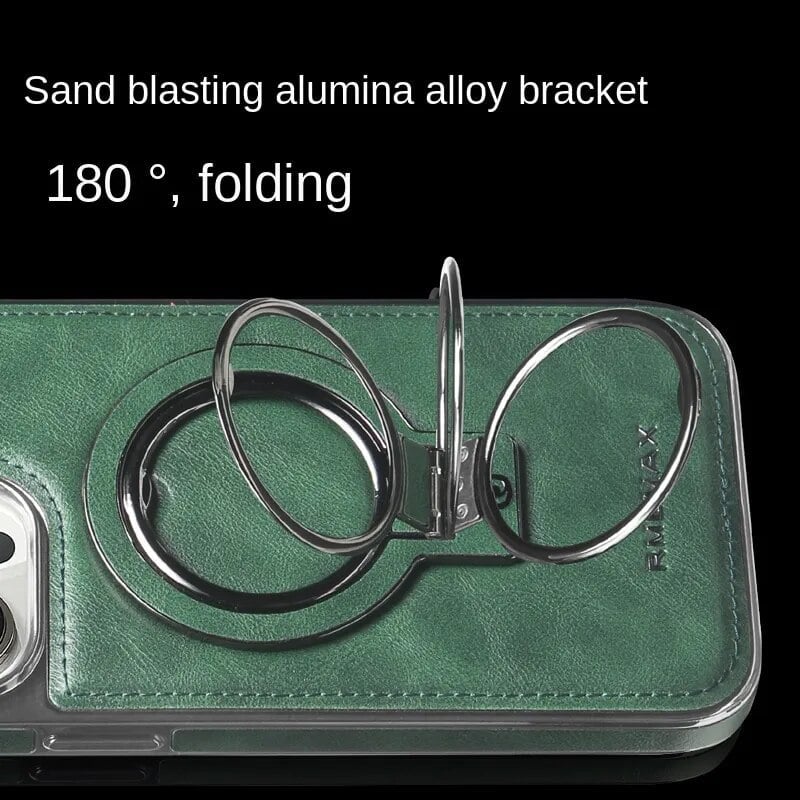 Luxusní kožené pouzdro na iPhone s neviditelným stojánkem