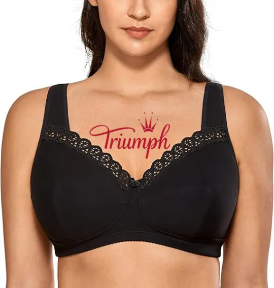 Triumph - Sada 3🔥Velká pohodlná bavlněná podprsenka bez drátěného košíčku bez podšívky