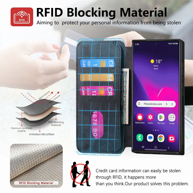 Magnetické, odnímatelné pouzdro na telefon 2 v 1