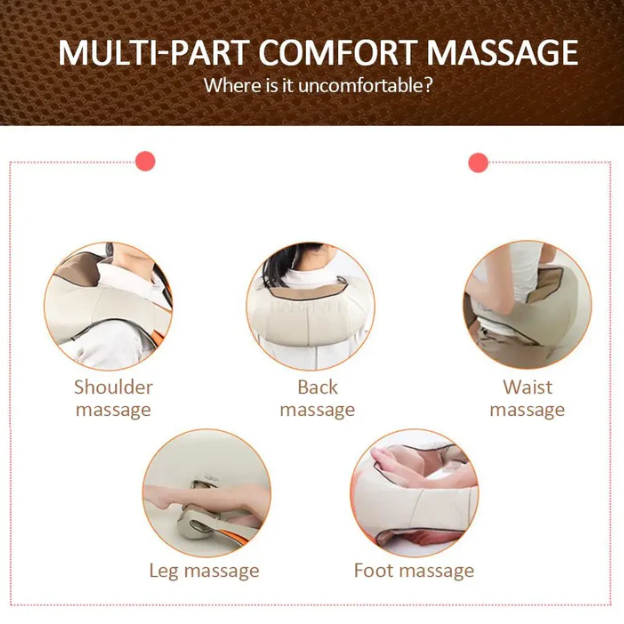 Vyhřívaný masážní polštář šíje s akupresurou