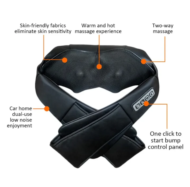 Vyhřívaný masážní polštář šíje s akupresurou