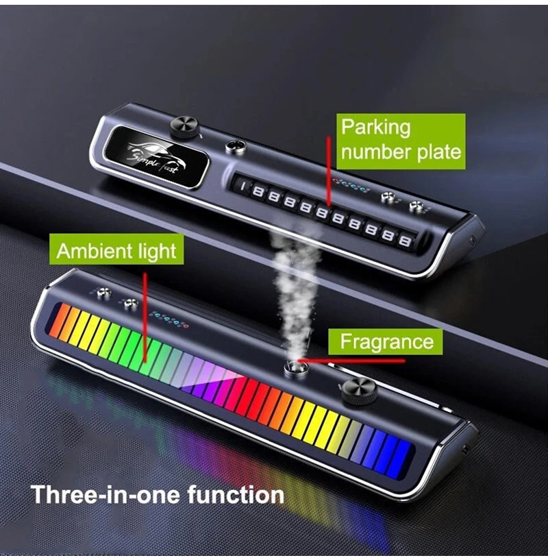 Chytré parfémy do auta s ambientním osvětlením, chytré světelné proužky, spony na ventilaci osvěžovače vzduchu, autodoplňky.