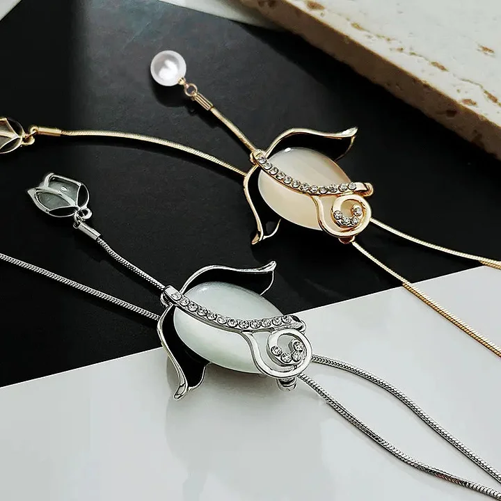 💝【Kupte 1 a dostanete 1 zdarma】✨Dlouhý tulipánový náhrdelník Cat Eye