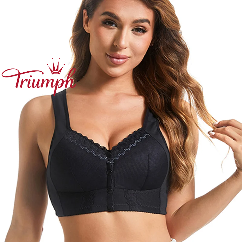 TRIUMPH – Balíček 3 💥Prodyšná podprsenka se zapínáním vpředu pro seniory [80A-135E]