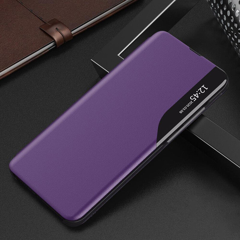 Samsung Galaxy Smart View Flip Case Luxusní nárazuvzdorné pouzdro s magnetickým koženým stojánkem a okénkem