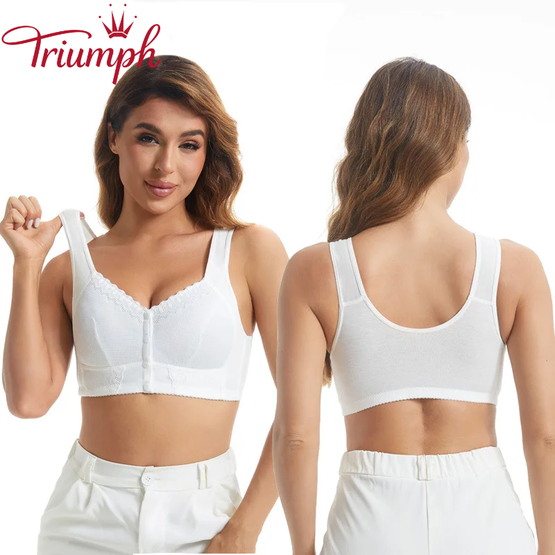 TRIUMPH – Balíček 3 💥Prodyšná podprsenka se zapínáním vpředu pro seniory [80A-135E]