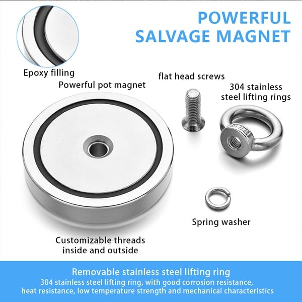 Rybářský magnet: Super silný neodymový magnet o hmotnosti 120 kg pro epický lov pokladů 🧲