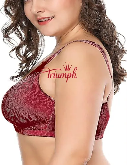 Triumph - Sada 3 Dámské Full Coverage Plus Size Pohodlná zatahovací podprsenka bez drátěnky, nevycpaná