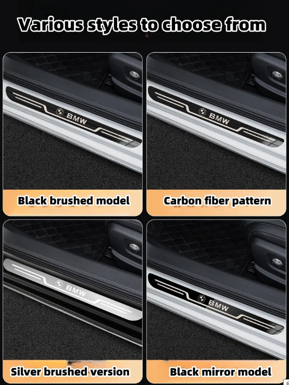 Univerzální uvítací proužek z nerezové oceli ve stylu auta (sada 4 ks)