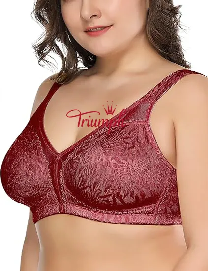 Triumph - Sada 3 Dámské Full Coverage Plus Size Pohodlná zatahovací podprsenka bez drátěnky, nevycpaná