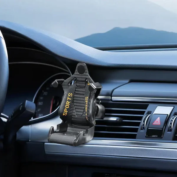 Držák na telefon do auta ve tvaru závodní sedačky