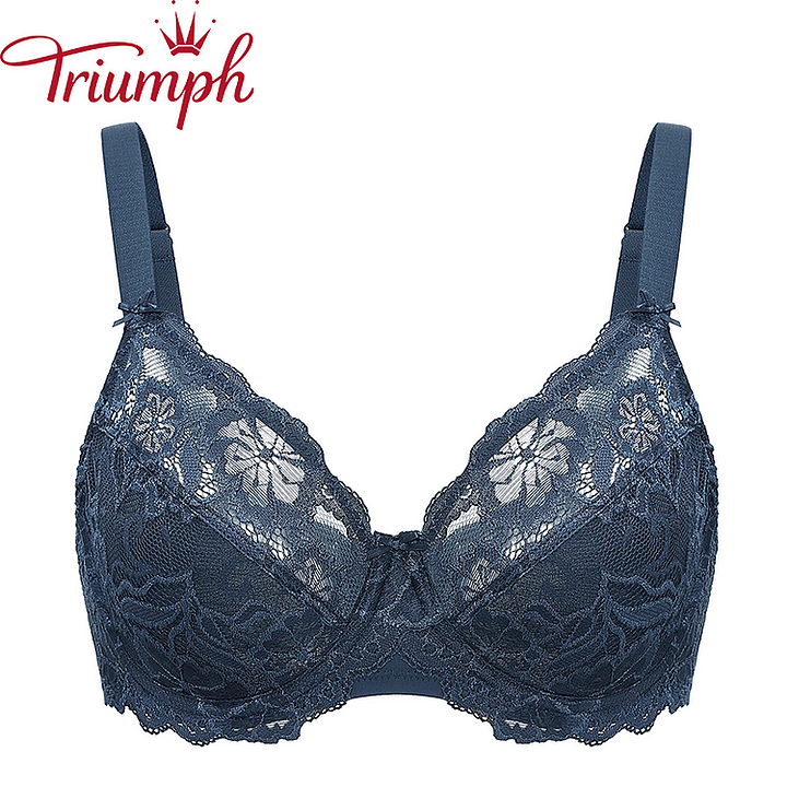 Triumph –(3 τεμ.) Δαντελένιο σουτιέν με βαθύ λαιμόκοψη V, όμορφη πλάτη και μεγάλο κύπελλο[75A-110E]