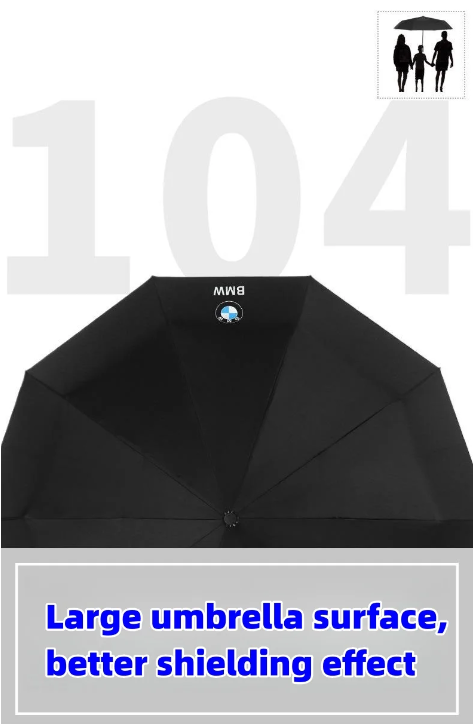 VIP Business skládací gumový deštník s deseti kostmi, černý