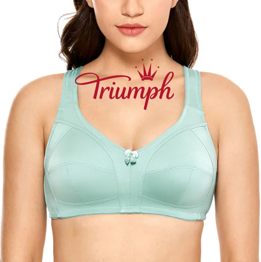 Triumph –(3 ks)Dámská bezdrátová vycpaná podpůrná podprsenka s plným krytím větší velikosti