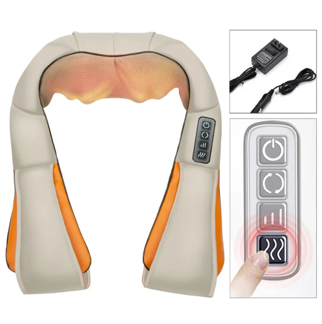 Vyhřívaný masážní polštář šíje s akupresurou