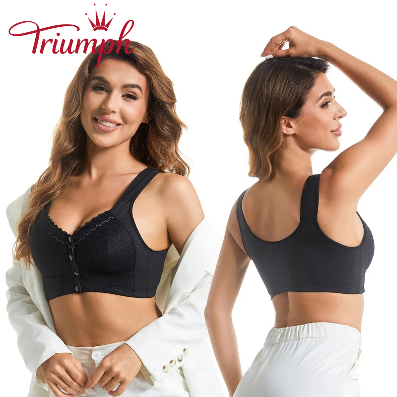 TRIUMPH – Balíček 3 💥Prodyšná podprsenka se zapínáním vpředu pro seniory [80A-135E]
