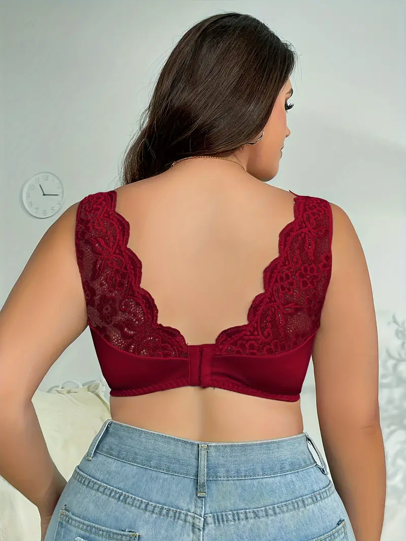 Triumph -(3 kusy)Květinová krajková vysoká elastická podprsenka se širokými ramínky