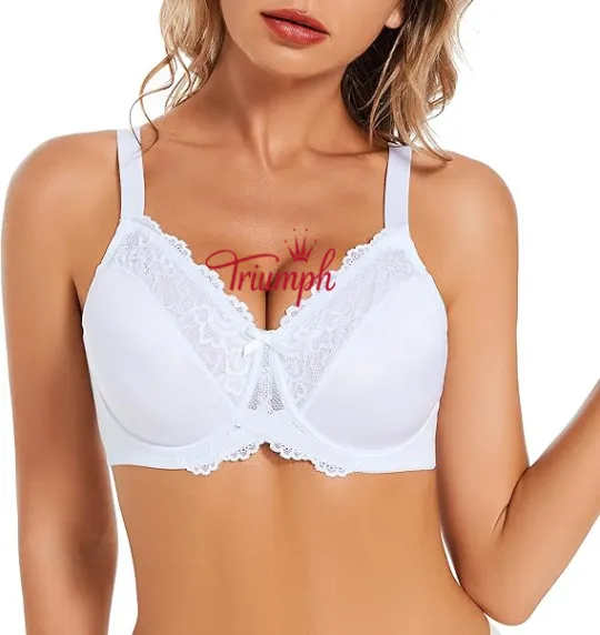 Triumph -3 kusy  🔥Dámská květinová krajková podprsenka, každodenní plná podprsenka