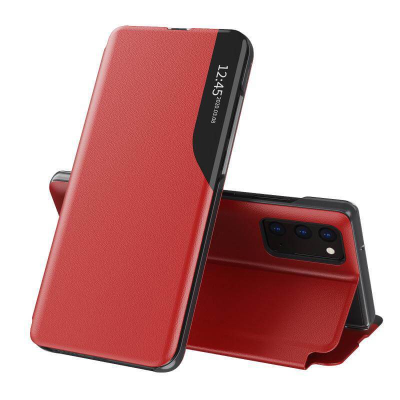 Samsung Galaxy Smart View Flip Case Luxusní nárazuvzdorné pouzdro s magnetickým koženým stojánkem a okénkem