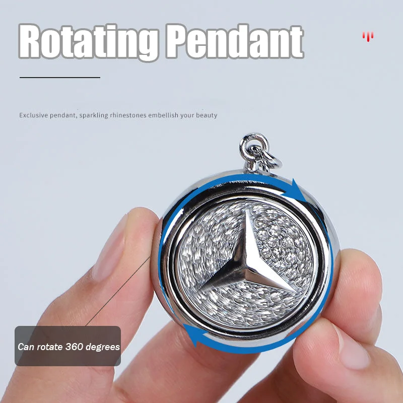 🔥Hot Sale New Style🔥Exclusive Logo🔥Fashion Luxury Rotating Car Keychain❤️