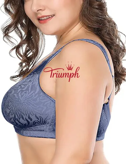 Triumph - Sada 3 Dámské Full Coverage Plus Size Pohodlná zatahovací podprsenka bez drátěnky, nevycpaná