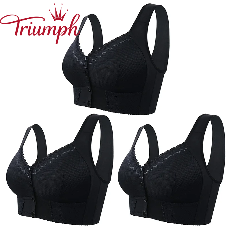 TRIUMPH – Balíček 3 💥Prodyšná podprsenka se zapínáním vpředu pro seniory [80A-135E]