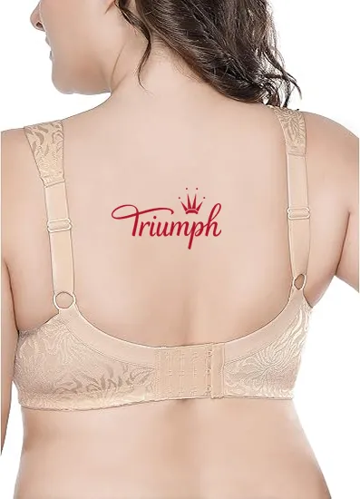 Triumph - Sada 3 Dámské Full Coverage Plus Size Pohodlná zatahovací podprsenka bez drátěnky, nevycpaná