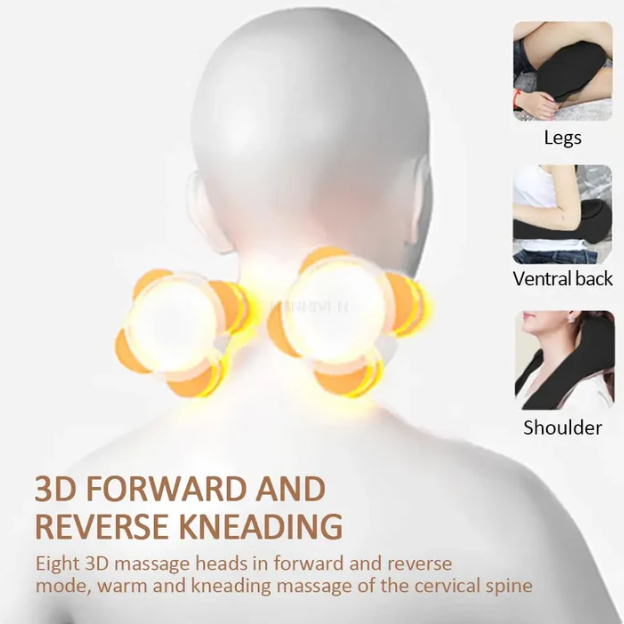 Vyhřívaný masážní polštář šíje s akupresurou