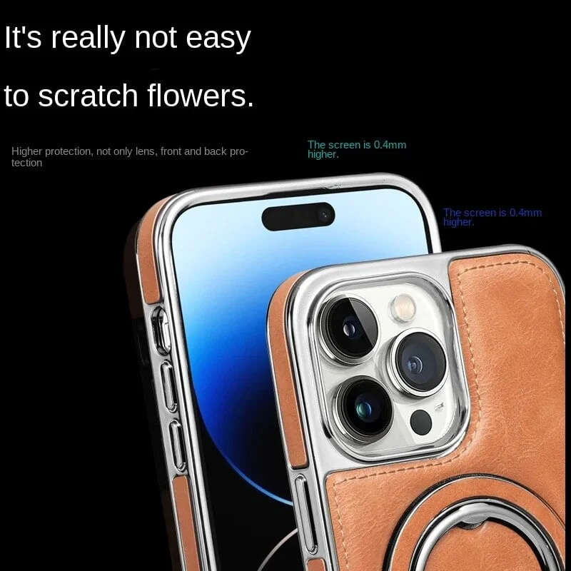 Luxusní kožené pouzdro na iPhone s neviditelným stojánkem