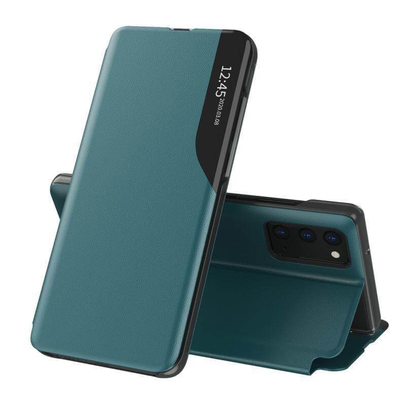 Samsung Galaxy Smart View Flip Case Luxusní nárazuvzdorné pouzdro s magnetickým koženým stojánkem a okénkem