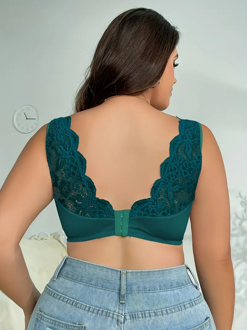 Triumph -(3 kusy)Květinová krajková vysoká elastická podprsenka se širokými ramínky