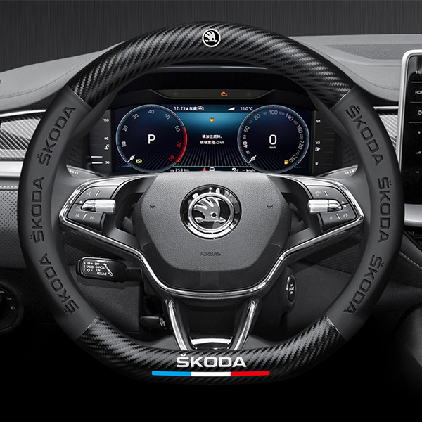 Poťah na volant z uhlíkových vlákien z semišu