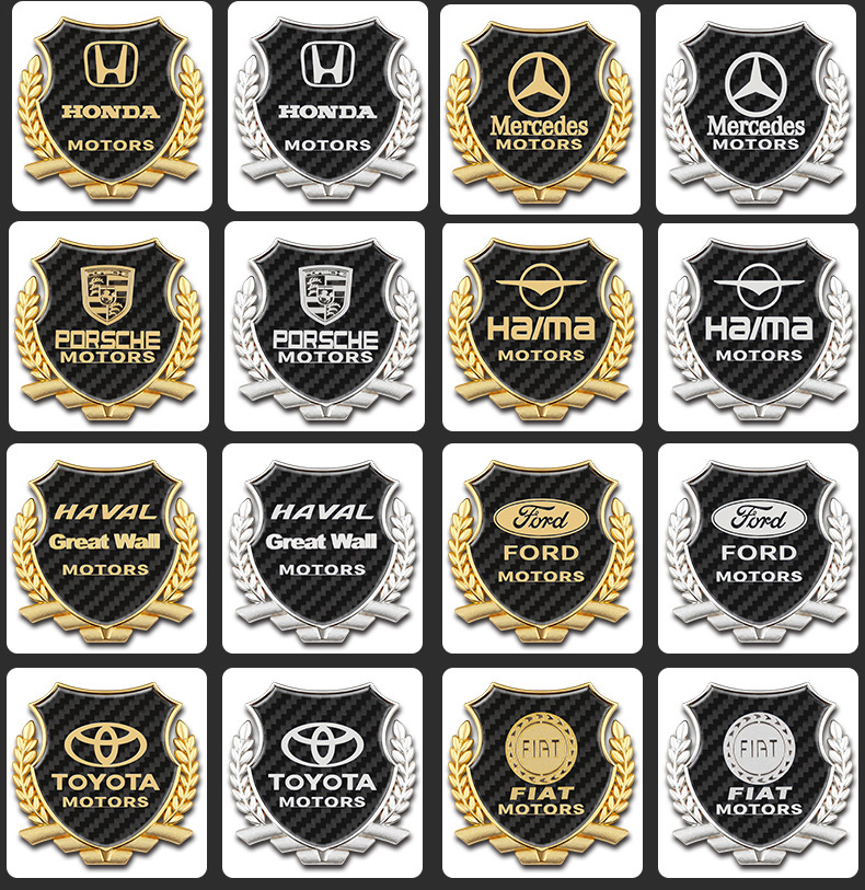 (2 kusy) 3D metalické nálepky na auto