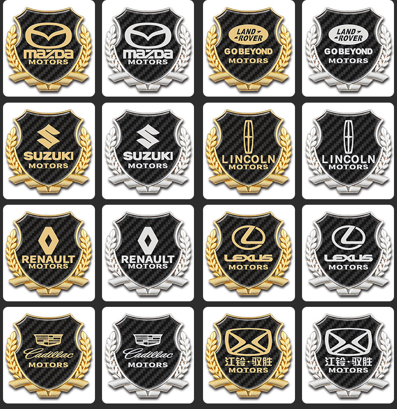 (2 kusy) 3D metalické nálepky na auto