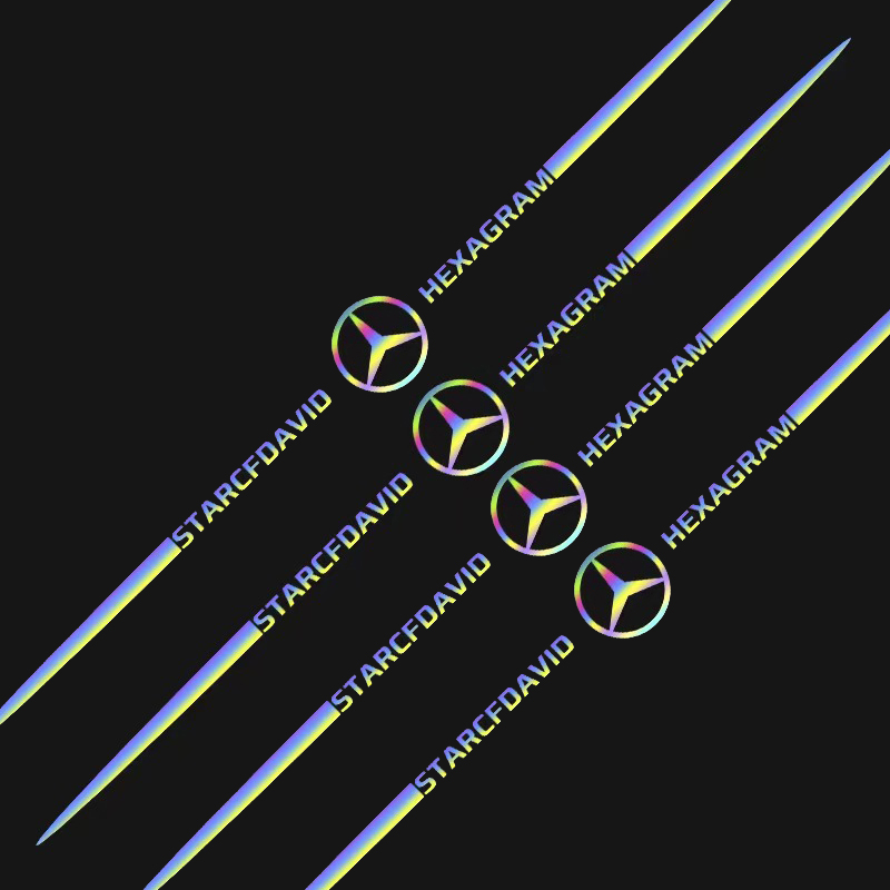 (4 kusy) Štýlové laserové personalizované nálepky na auto