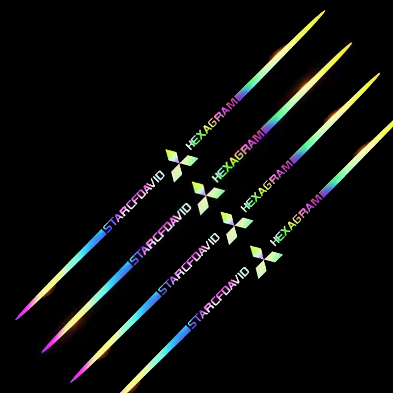 (4 kusy) Štýlové laserové personalizované nálepky na auto