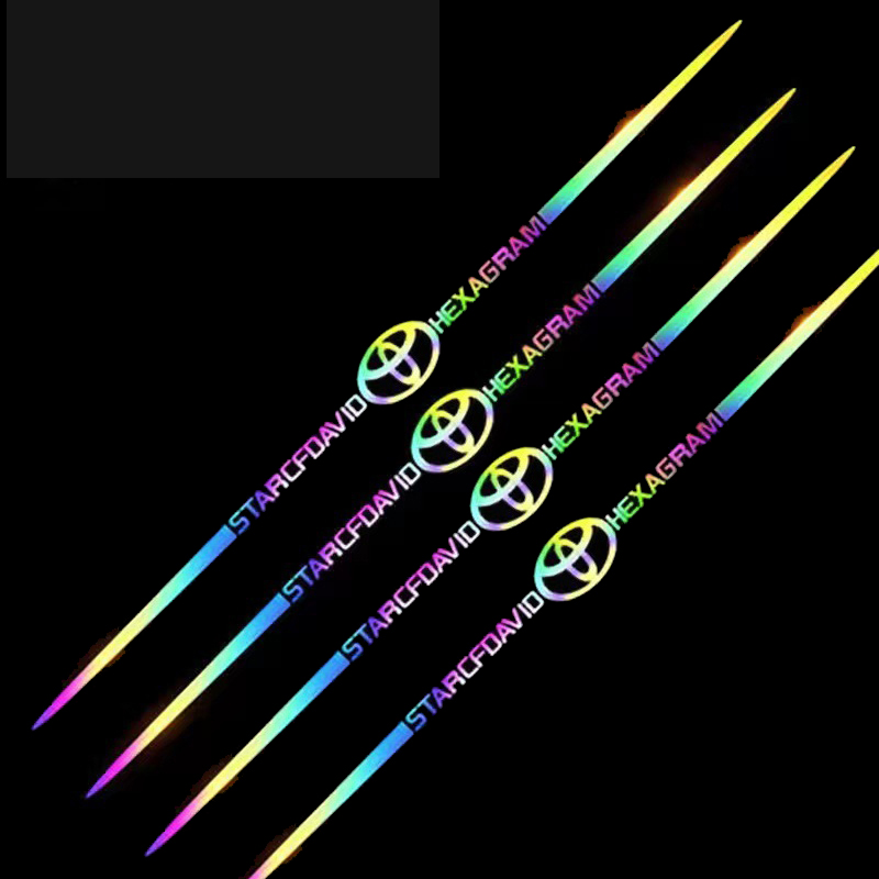 (4 kusy) Štýlové laserové personalizované nálepky na auto