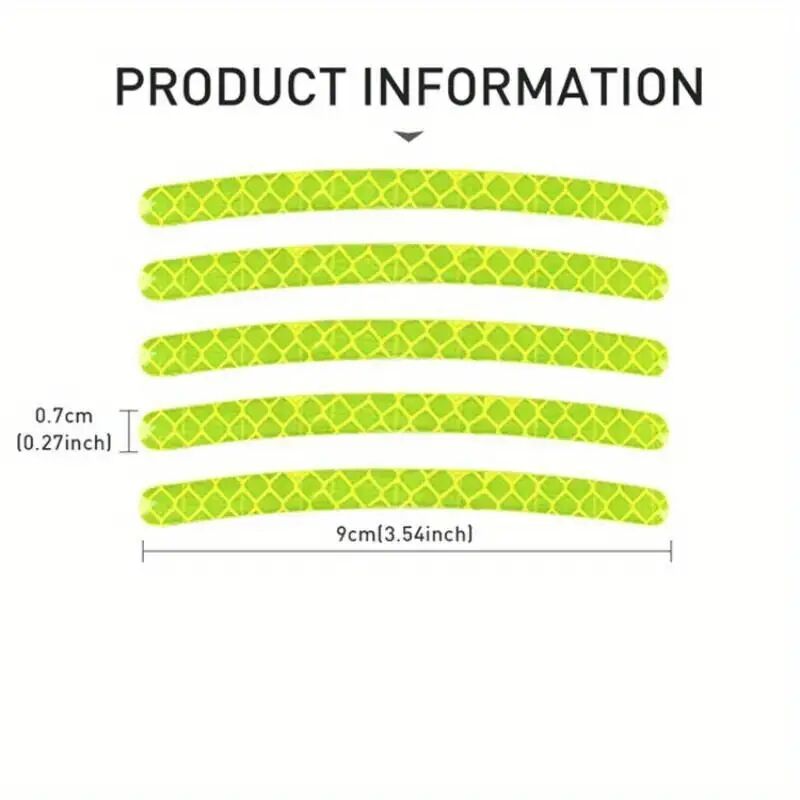 (20 kusy) Reflexné nálepky na náboje kolies auta, protikolízne pásy na pneumatiky, kreatívne nálepky na motocykle a bicykle