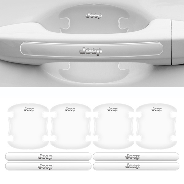 Chrániče kľučiek dverí auta z uhlíkových vlákien (8 kusov/sada)