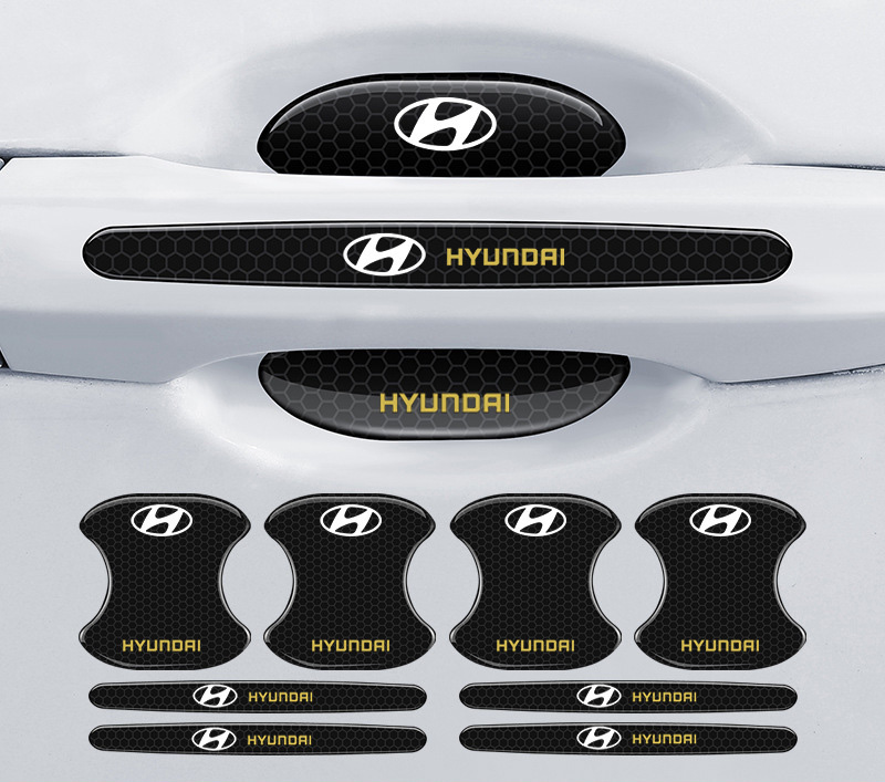 Chránič kľučky dverí z uhlíkových vlákien + protikolízny pásik (8 kusov / sada)