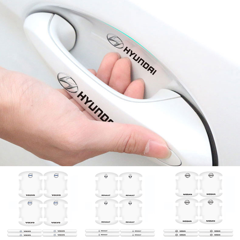 Chrániče kľučiek dverí auta z uhlíkových vlákien (8 kusov/sada)